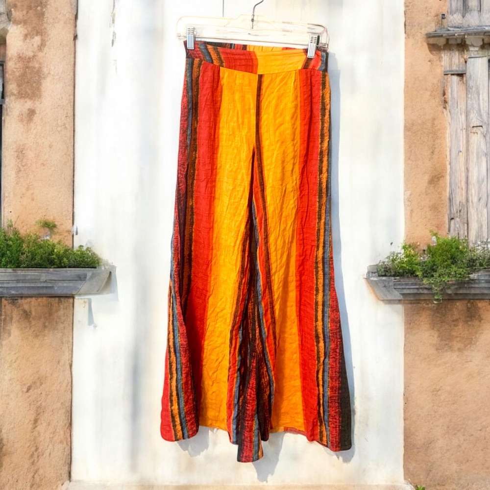 Striped Multicolor Wide-Leg Pants - Picture 2 of 6